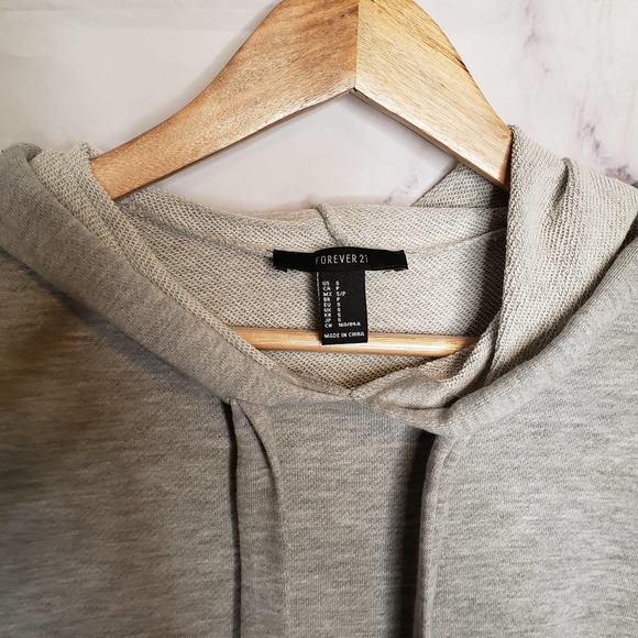 FOREVER 21 gray pullover hooded dress S - Picture 3 of 8